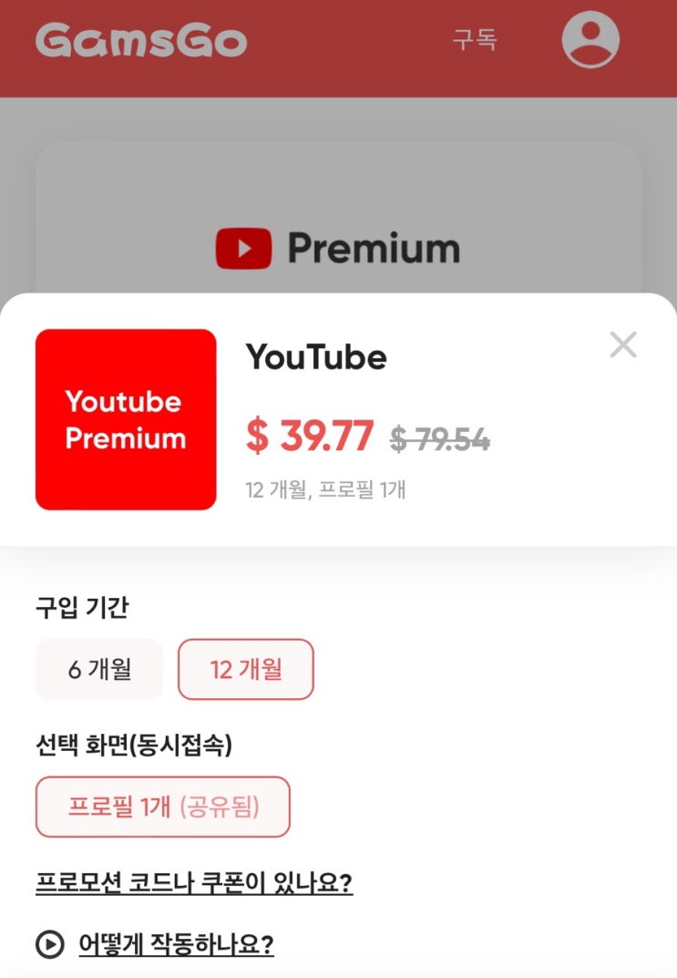 유튜브 프리미엄 우회 없이 저렴하게 구독하기(내 돈 내산 겜스고 gamsgo, 월 고정비 지출 줄이기) : 네이버 블로그