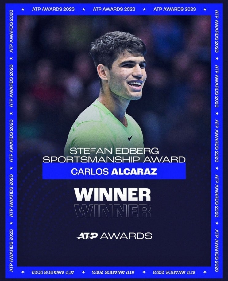ATP 스포츠맨십상 카를로스 알카라스 : 네이버 블로그