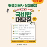중앙애견미용학원 성남점) 애견미용사 실전 과정 24년 국비 대모집!