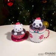 크리스마스 맞이 북극곰/판다 - 홀리데이 컵 (페이퍼토이/페이퍼크래프트/종이모형 도안)