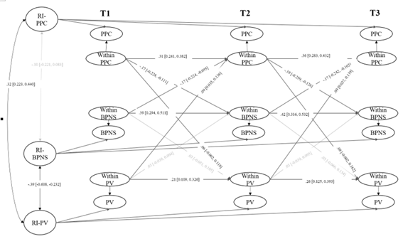논문 이해 - 개인간 효과를 분리하는 RI CLPM random intercept crosslagged panel model ...