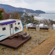 장흥 수문 블루투어 오토캠핑장 카라반 숙박기, 바다 전망 캠핑장