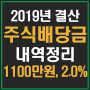 2019년 연간 주식 배당금 결산 (1100만원, 2.0%) 주식투자로 벚꽃 연금 받기