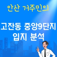 안산 고잔동 중앙주공9단지 입지분석 손품임장