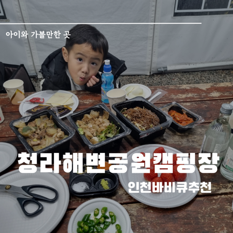 청라해변공원캠핑장 인천바비큐추천 청라캠프닉 아이와...