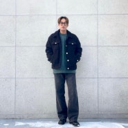 20대 남자 옷 브랜드 굿라이프웍스 니트, 플리스 트러커 자켓으로 겨울 코디 따뜻하게