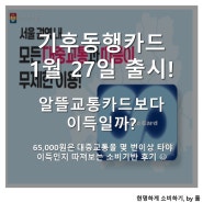 기후동행카드, 알뜰교통카드보다 유리할까? 글쎄요! (24. 1. 27 출시!)