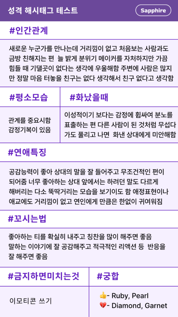 [ 심리테스트 ] 푸망 / 성격 해시태그테스트 : 네이버 블로그