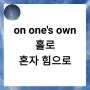 on one's own 표현 알아보기