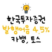 한국투자증권 발행어음 4.5% (feat. 카카오뱅크, 토스)
