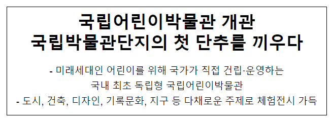 국립어린이박물관 개관 국립박물관단지의 첫 단추를 끼우다 : 네이버 블로그