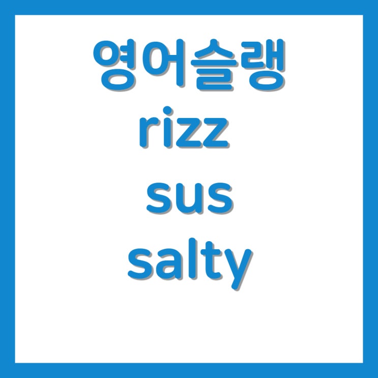 영어슬랭 올해의 단어 rizz / sus / salty 뜻 : 네이버 블로그