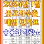 2024년 1월 중고차수출 단가표 / 차종 시세