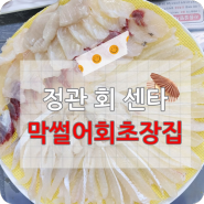 부산 기장 정관 회센타_ 막 썰어 회 최장집, 참가자미, 해산물(정관 신도시 시장)