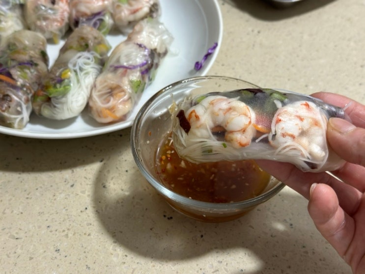 베트남 요리 레시피 / 홈스토랑 레시피 ; 이쁘게 말기힘들지만 너무 맛있는 월남쌈 만들기 ( 고이 꾸온 레시피 ) : 네이버 블로그