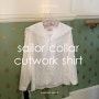 (4/2 02:00pm 오픈) Sailor Collar Cutwork Shirt / MABLING MADE (세일러카라컷워크셔츠/마블링메이드)