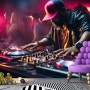 [크레용벽지] 흑인 디제이 클럽 네온 코인 노래방 인테리어 뮤럴 포인트 디자인 벽지 & 롤스크린