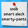 snob, smart aleck, smarty-pants 어떻게 다를까요?