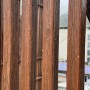 옥상정원 7년된 나무울타리 오일스테인작업으로 새것처럼 만들기 - 러스트올럼 울만 듀라스테인 수성스테인