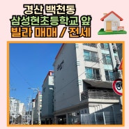 【백천동 빌라 전세 / 매매】 삼성현 초/중학교 앞 빌라 매매1억2,900만 전세 1억
