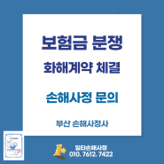 보험금 분쟁으로 인한 보험회사와의 화해계약 체결 [부산 동래구 손해사정]