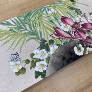 채색화 여름 인테리어그림 트로피컬스타일의 꽃그림 그리기/ 강서구양천구민화화실