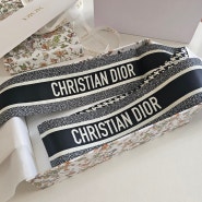 [디올 스카프] Dior 몽테인30 미차 스카프 블랙&화이트 + 착용샷✨