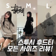 스투시 후드 구매전 시청 필수~!👕 s m l xl 사이즈 고민 다~해결해드립니다!