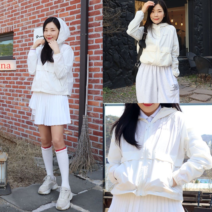 디스커버리 경량 여성 바람막이 크롭 자켓 추천 비율살려요! : 네이버 블로그
