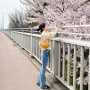 여성 가죽자켓 벚꽃놀이 코디 앳코너 레더자켓 내돈내산