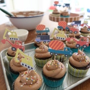 홈베이킹: 셀프 세돌 생일상, 생일 초코 컵케이크 레시피