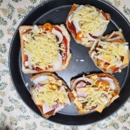 집콕놀이 : 원남매와 피자만들기로 냉동식빵털기!