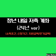 청년 내일 저축 계좌 조건 알아보기 (2024년) - 소득조건, 신청방법 및 신청 기간, 지원 금액