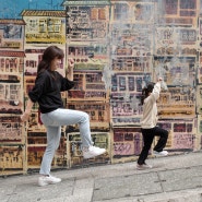 아이와 홍콩자유여행 미드레벨 에스컬레이터 소호 거리 벽화 포토존