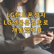 LG핸드폰정지 엘지선불유심으로 개통했어요.