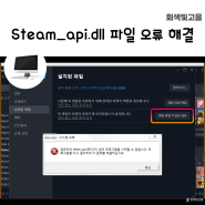 시스템 오류 Steam_api.dll 스팀 게임 실행 오류 해결방법 5가지