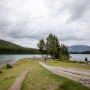 밴쿠버, 옐로나이프, 캐나다 로키 자유여행 74: 산책로에서 멋진 석양을 볼 수 있다는 투 잭 레이크(Two Jack Lake) (190908, 일)