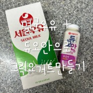 서울우유 멸균우유와 듀오안 오리지널으로 그릭요거트 만들기 (feat. 다이소 채반)