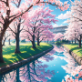 벚꽃 일러스트 그림 이미지 모음집 배경화면 썸네일 사용 가능
