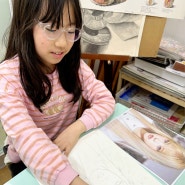 [인천 주안동 미술학원] 연필 색연필을 이용한 인물 드로잉