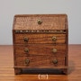 ✔️완료✈️Vintage Miniature Dollhouse Shackman Secretary Drop Front Wooden Desk 1980's