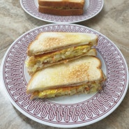 길거리 토스트 만들기 양배추 계란 샌드위치