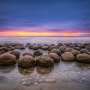 미국, 캘리포니아 주, 맨도시노, 볼링공 해변(Sunset on Bowling Ball Beach, Mendocino County, California, USA)