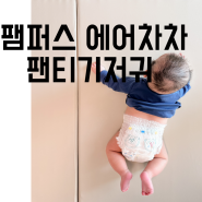 팸퍼스 에어차차 4단계 여름 팬티기저귀, 4개월 7키로 아기 착용 후기