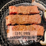 [순천] 돼지갈비, 냉면 맛있는 숯불갈비 맛집 명지원