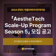 [업라이트컨설팅] 2024 콘텐츠 액셀러레이터연계지원 「AestheTech Scale-Up Program Season 5」 모집 공고