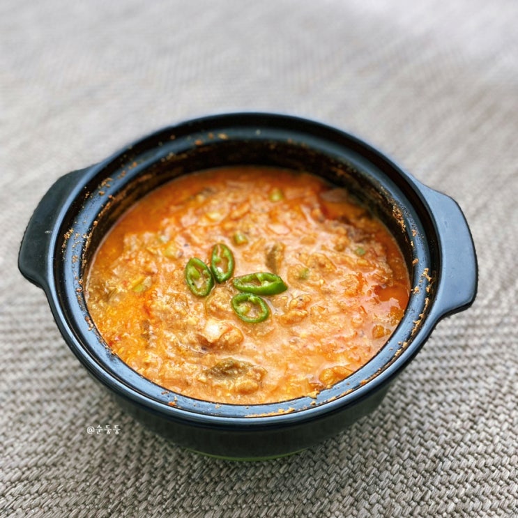 비지찌개 맛이 없을 땐 참치캔 넣어보세요. 참치비지찌개 성공 : 네이버 블로그