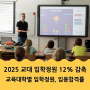 교대 입학인원 12% 감축계획 교육부 발표, 2025학년도 교육대학별 입학정원 감소예상 2024년 임용합격률