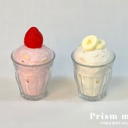 [ Prism mood 프리즘무드 ] 바나나 딸기 푸딩 / 카페모형 / 디저트모형 / 음식모형 / 디저트납품