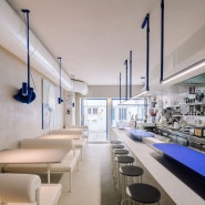 진주커피숍리모델링 / 화이트&블루 컨셉의12평 카페 인테리어
